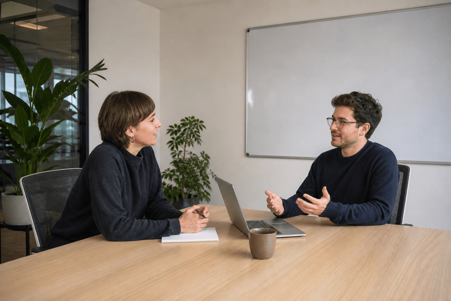 Software workshop in a quiet office room